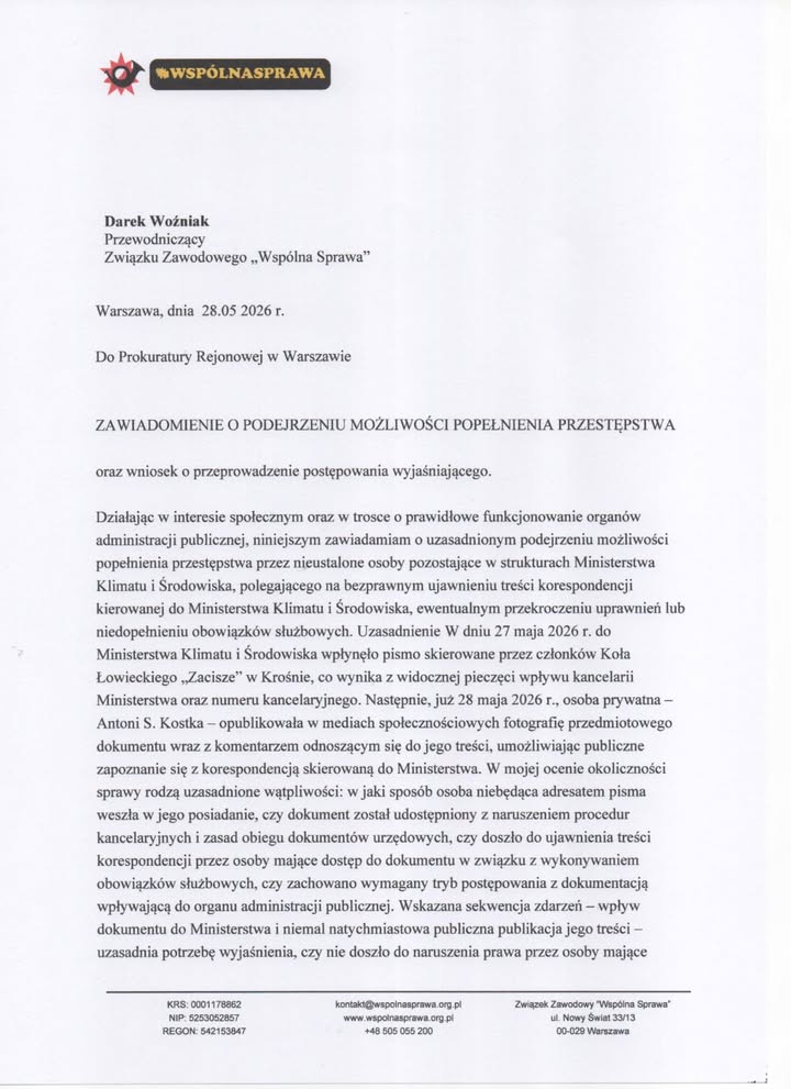 Co prawda minęło już kilkanaście dni od wysłania przez nas pisma do prokuratury, ale tak to bywa, że czasem coś się zawieruszy 🫣.